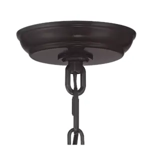 Possini Euro Design Rustic Outdoor Ceiling Light Hanging Bronze Wood 14 1/2
