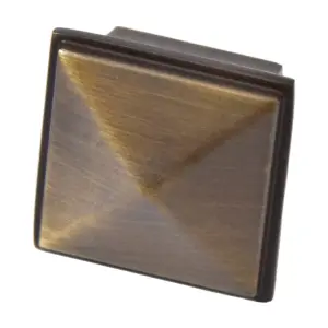 Sumner Street Home Hardware 1.25 4pc Knob Vintage Brass Pyramid