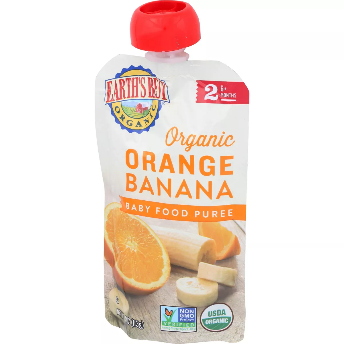 Earth's Best Organic Stage 2 Orange Banana Baby Food - 4oz
