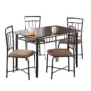 5pc Set With Merek Wood and Metal Dining Deep Walnut - Dorel Living