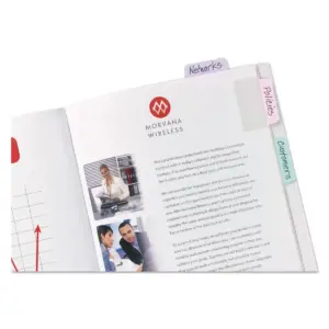 Avery Ultra Tabs Repositionable Tabs 2 x 1 1/2 Pastel: Blue Pink Purple 24/Pack 74755