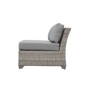 Fairmont 8pc Patio Sectional Seating Set with Club Chairs & Cushions - Gray - TK Classics