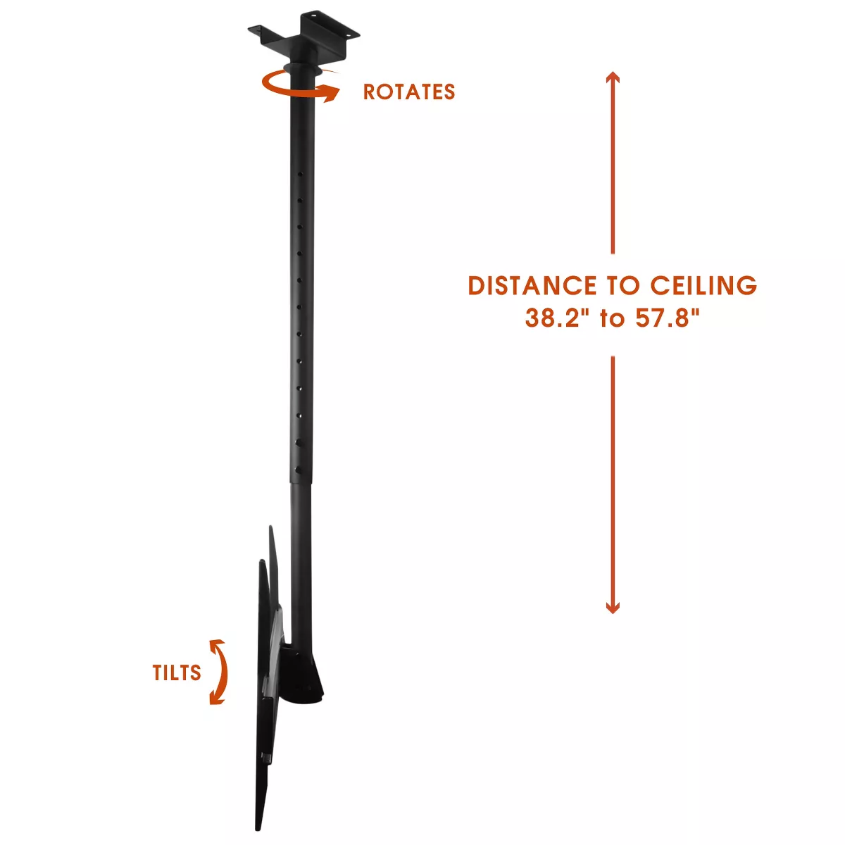 MegaMounts Heavy Duty Tilting Ceiling Television Mount