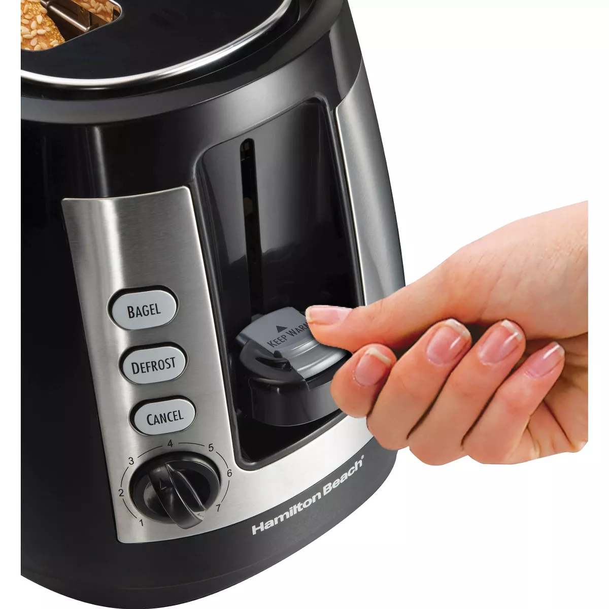 Hamilton Beach 2-Slice Warm Mode Toaster- Black 22810