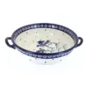 Blue Rose Polish Pottery Frosty Friend Round Casserole With Handles