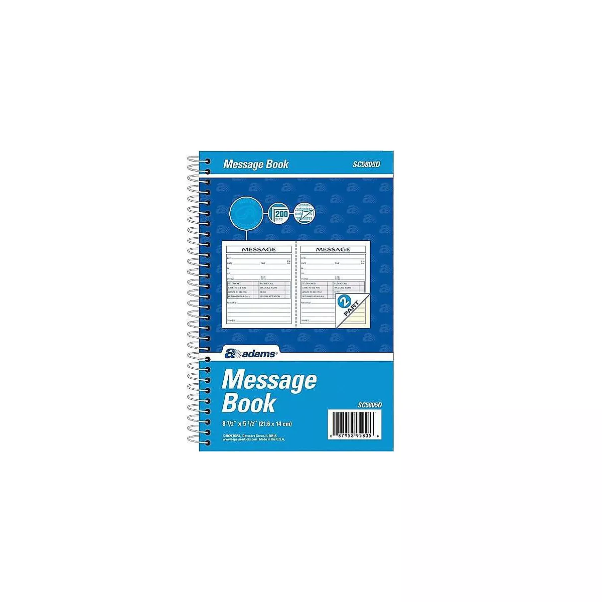 Adams Phone Message Pad 5.5 x 8.5 Ruled 810379