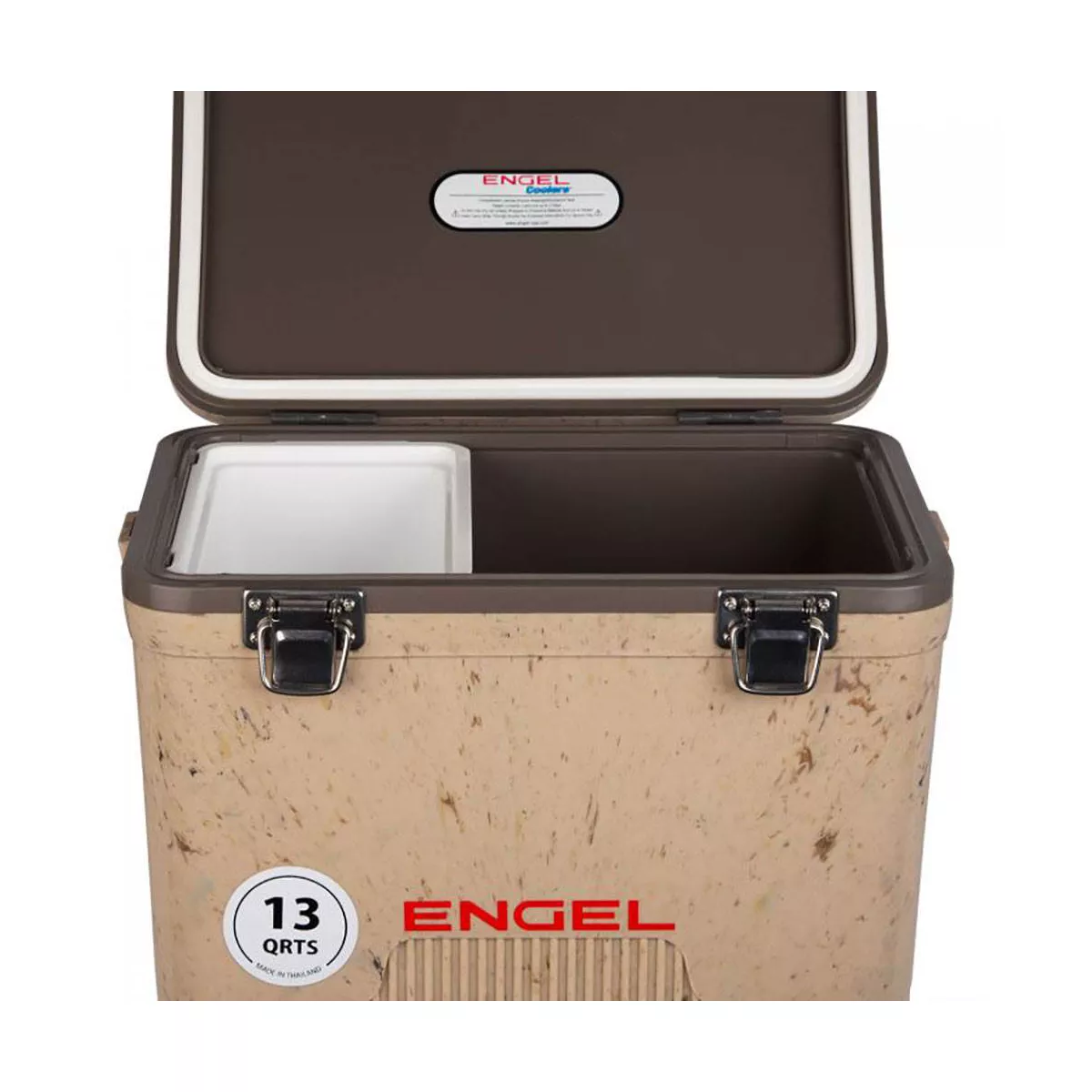Engel 13 Quart Lightweight Fishing Dry Box Cooler with Shoulder Strap, Grassland