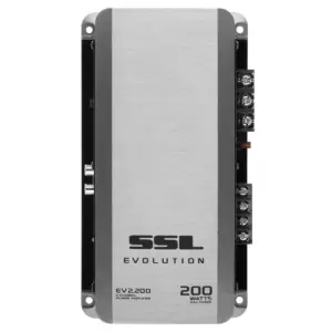 Sound Storm Laboratories EV2.200 Evolution 200 Watt 2-Channel 2 to 8 Ohm Stable Class A/B Full Range Car Amplifier, Gunmetal Gray