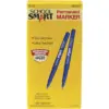 School Smart Non-Toxic Quick-Drying Water Resistant Permanent Marker, 0.6 mm Ultra Fine Tip, Blue, pk of 12