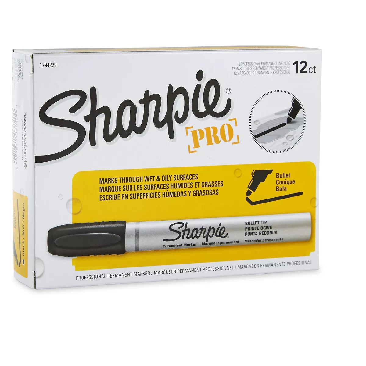 Sharpie Pro Permanent Markers Bullet Point Black 12/Pack (1794229) 369692