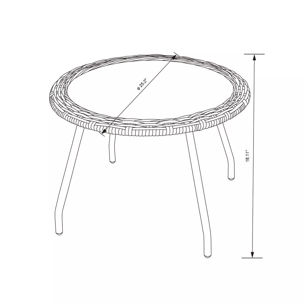 Elkton 3pc Metal & Wicker Patio Chat Set - White - Project 62™