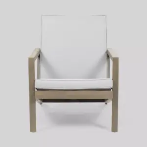 Leah 7pc Acacia Wood Extended Chat Set - Gray/Gray - Christopher Knight Home