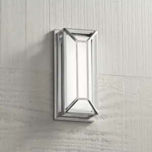 Possini Euro Design Modern Outdoor Wall Light Fixture LED Matte Nickel Geometric 12