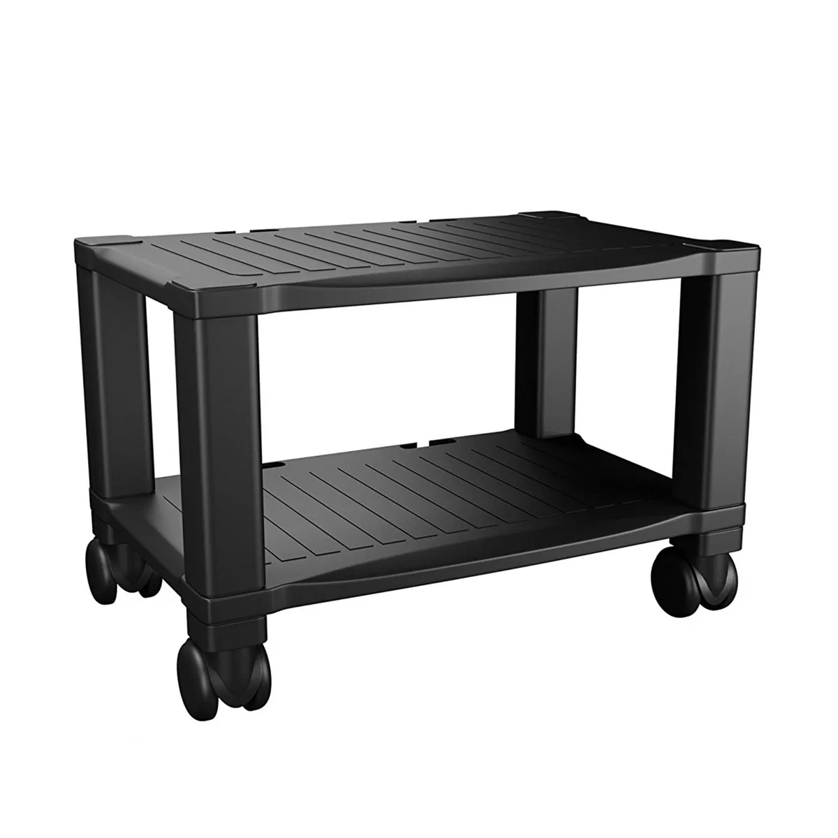 2-Tier Under the Desk Mobile Printer Stand Black - Hastings Home