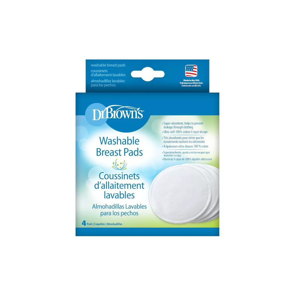 Dr. Brown's Washable Breast Pads - 4 Pack