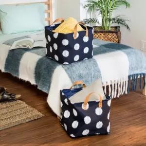 Honey-Can-Do Set of 2 Cube Storage Bin Navy