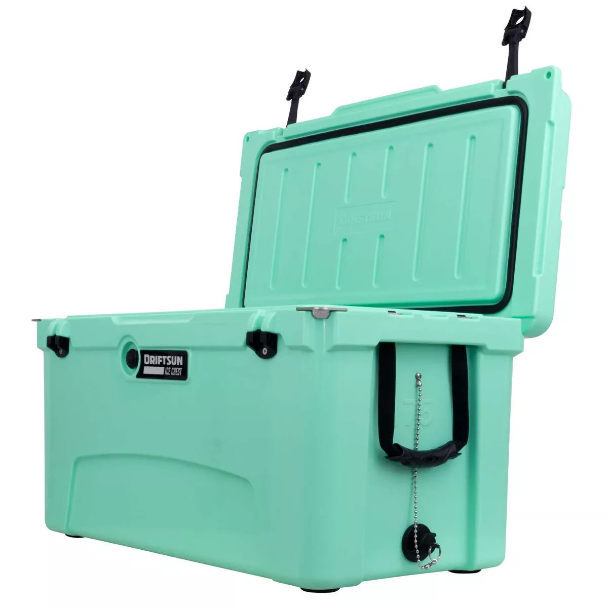 Driftsun Heavy Duty Rotomolded Thermoplastic UV Resistant Portable 75 Quart Insulated Hardside Ice Chest Beverage Cooler, Seafoam Green