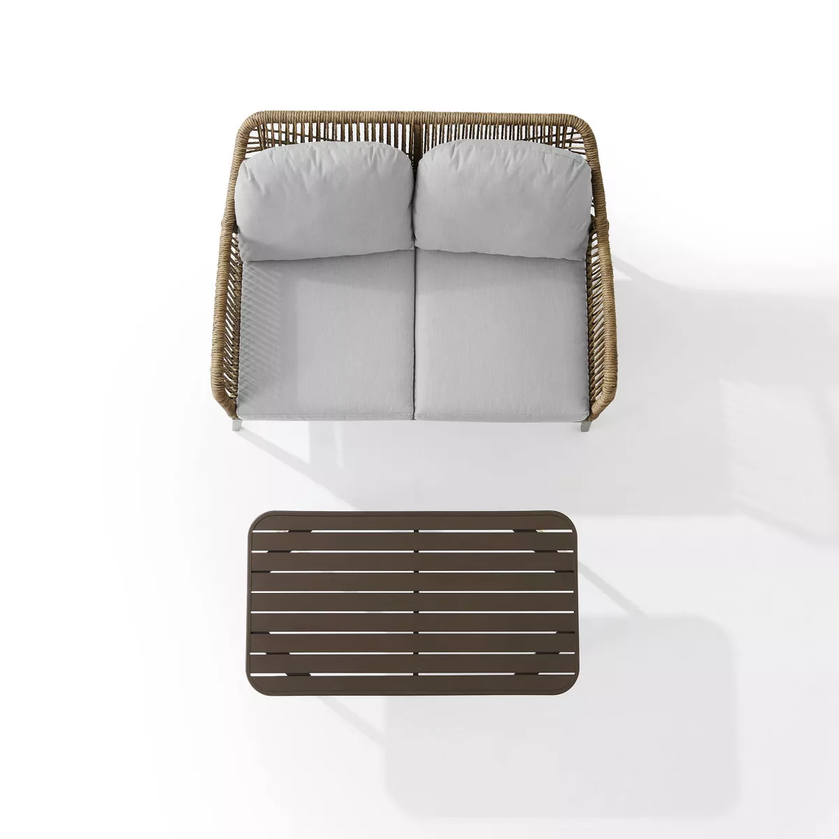 Haven 2pc Outdoor Wicker Conversation Set - Light Gray - Crosley