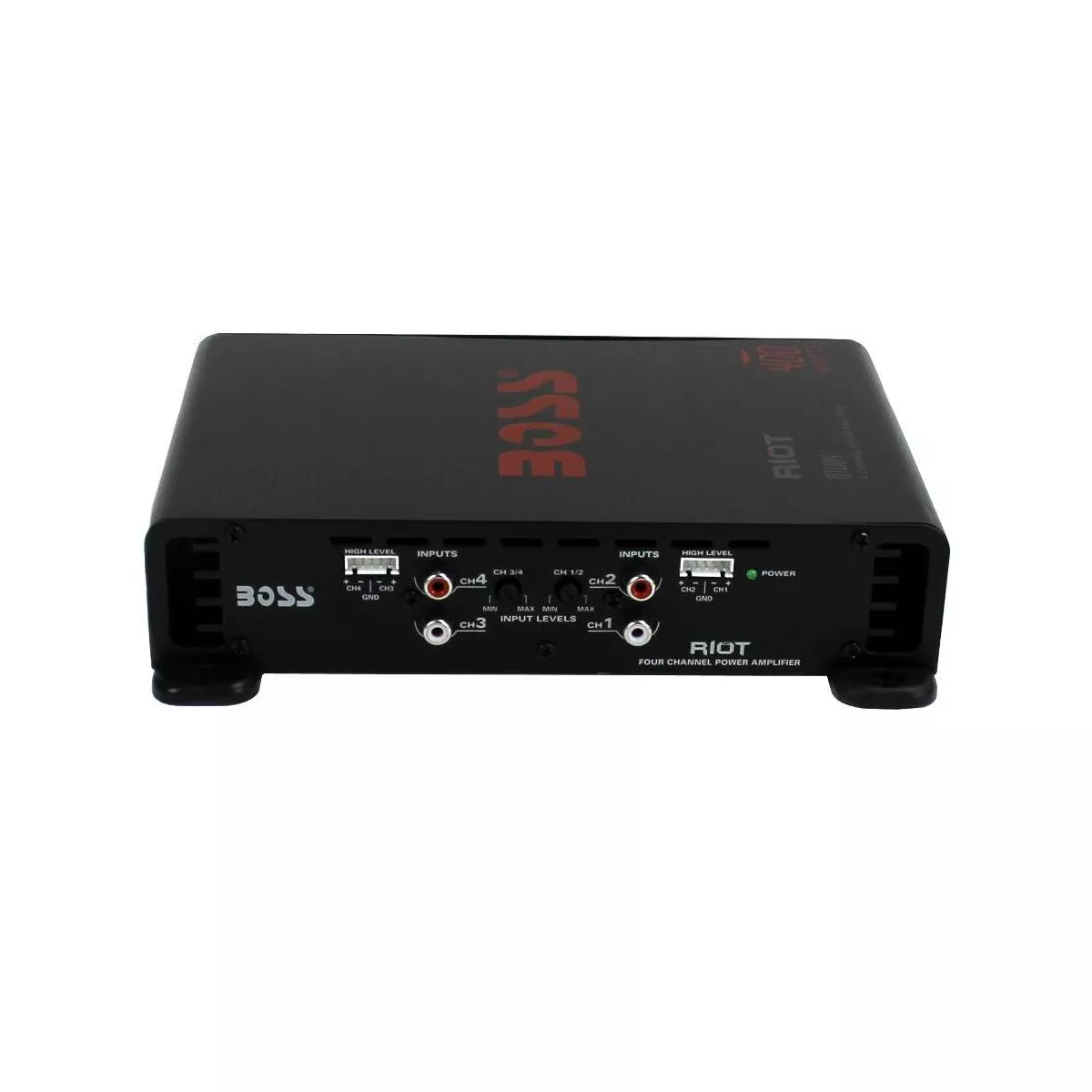 BOSS Audio Systems R1004 Riot 400 Watt 4-Channel Class A/B 2 Ohm Stable Full Range Car Audio High Output Power Amplifier