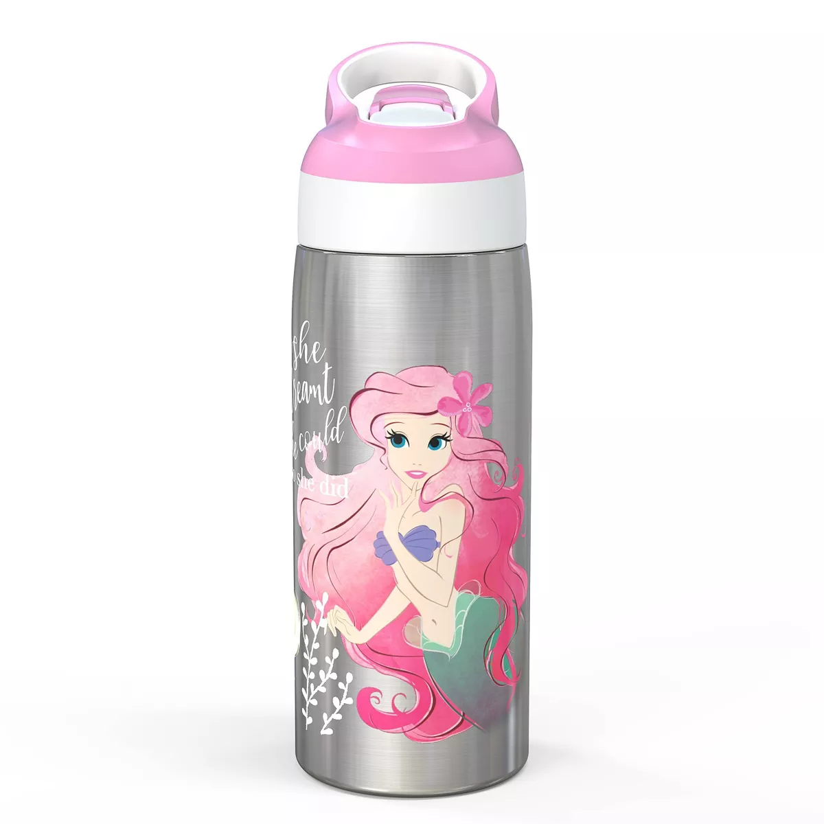 Disney Princess 19oz Stainless Steel Water Bottle Pink/Black - Zak Designs
