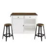 Mona Kitchen Island with 2 Stools White - Dorel Living