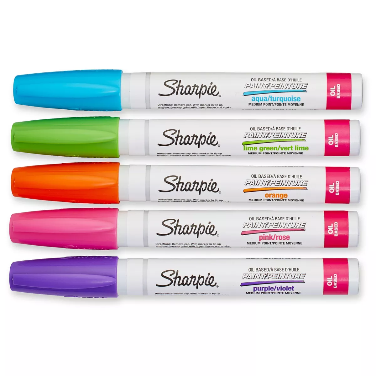 Sharpie Oil Base Paint Markers, Medium Tip, 5pk - Brights Multicolor