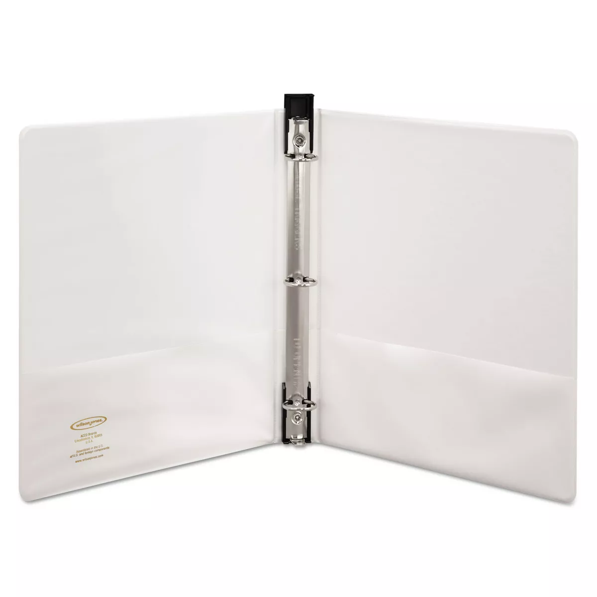 Wilson Jones Hanging DublLock Round Ring Binder 1" Cap White 39314W