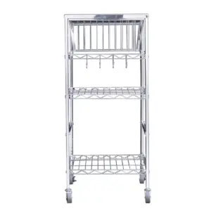 Tanfin Metal Serving Cart Chrome - Aiden Lane