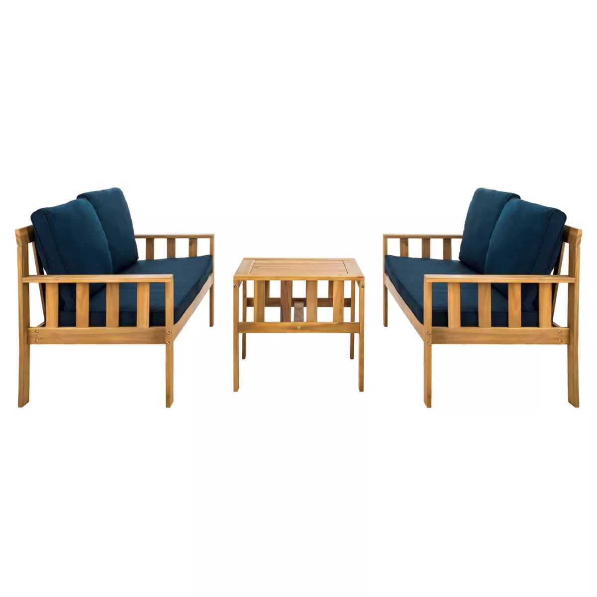 Lardner 3pc Conversation Set - Natural/Navy - Safavieh
