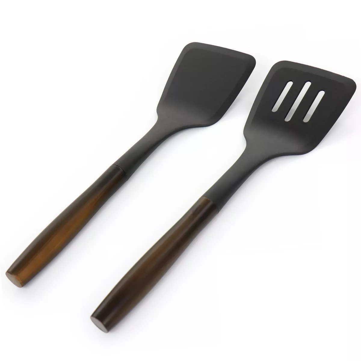 Gibson Home Branwyn 5 Piece Kitchen Tool Set with Stainless Steel Handles in Brown