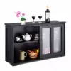 Costway Storage Cabinet Sideboard Buffet Cupboard Glass Sliding Door Pantry Kitchen