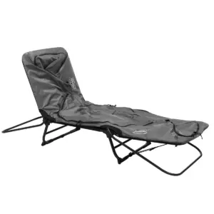 Kamp-Rite Original Portable Cot, Versatile Design Converts into Cot, Chair, or Tent w/ Easy Setup, Waterproof Rainfly & Carry Bag Included, Gray