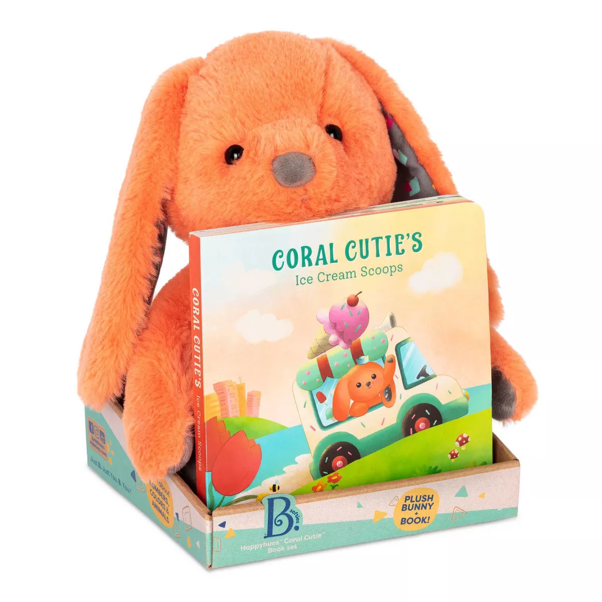 B. toys Board Book & Plush Set Happyhues - Coral Cutie