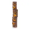 Alpine 19" Triple Tiki Solar Concrete Garden Decor Brown