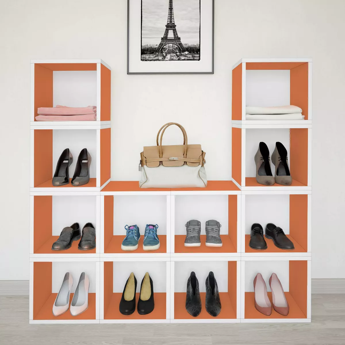 Way Basics Stackable Eco Cube Storage Cubby Organizer Orange