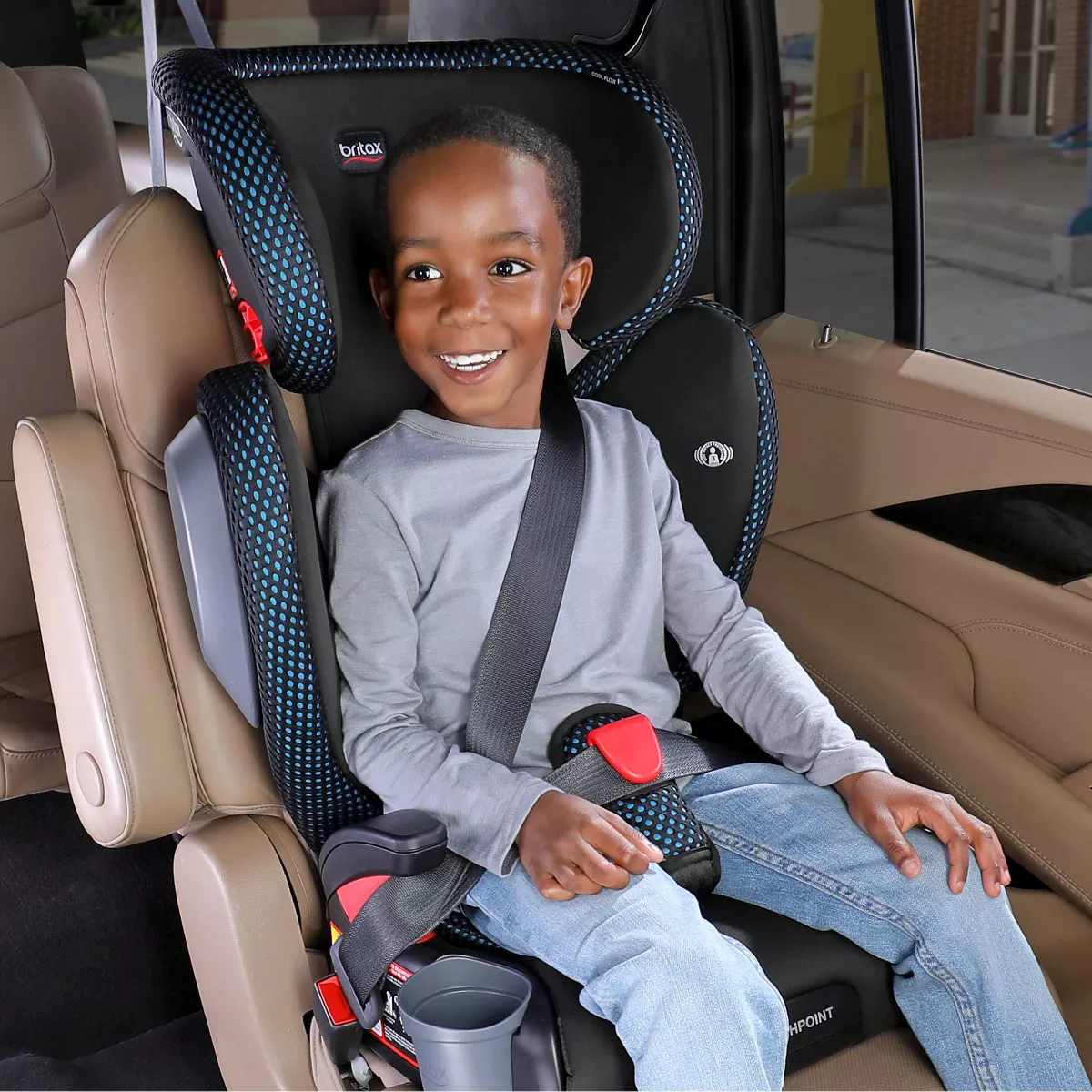 Britax Highpoint 2-Stage Belt-Positioning Cool Flow Booster Car Seat - Gray
