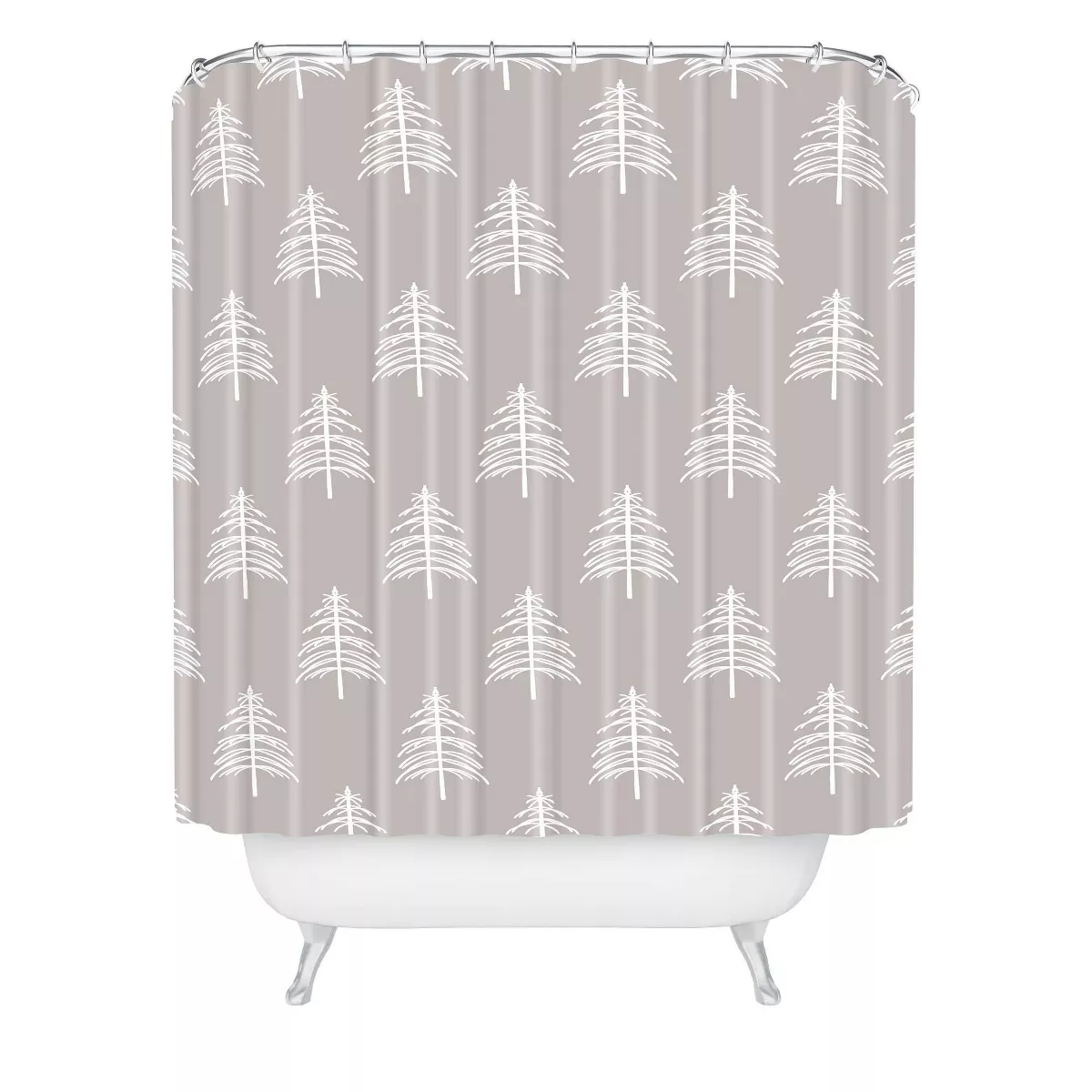 Lisa Argyropoulos Linear Trees Shower Curtain Gray - Deny Designs