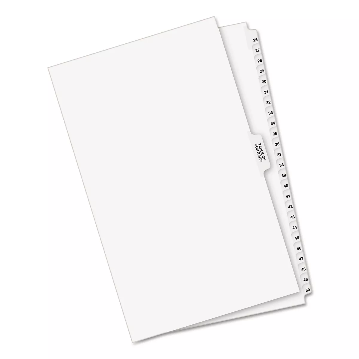 Avery-Style Legal Exhibit Side Tab Divider Title: 26-50 14 x 8 1/2 White 11373