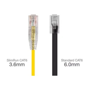 Monoprice Cat6 Ethernet Patch Cable - 5 Feet - Yellow | Network Internet Cord - Snagless RJ45 Stranded 550MHz UTP CMR Riser Rated Pure Bare Copper