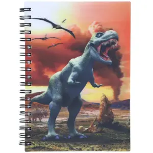Juvale 6-Pack Dinosaur 3D Effect Spiral On The Go Lined Notebooks Journal (4.7 x 6.7 in, 70 Pages)