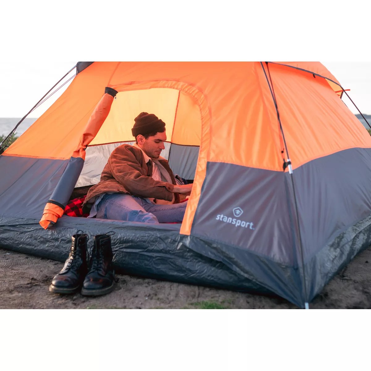 Stansport Adventure 2 Person Dome Tent Orange/Gray