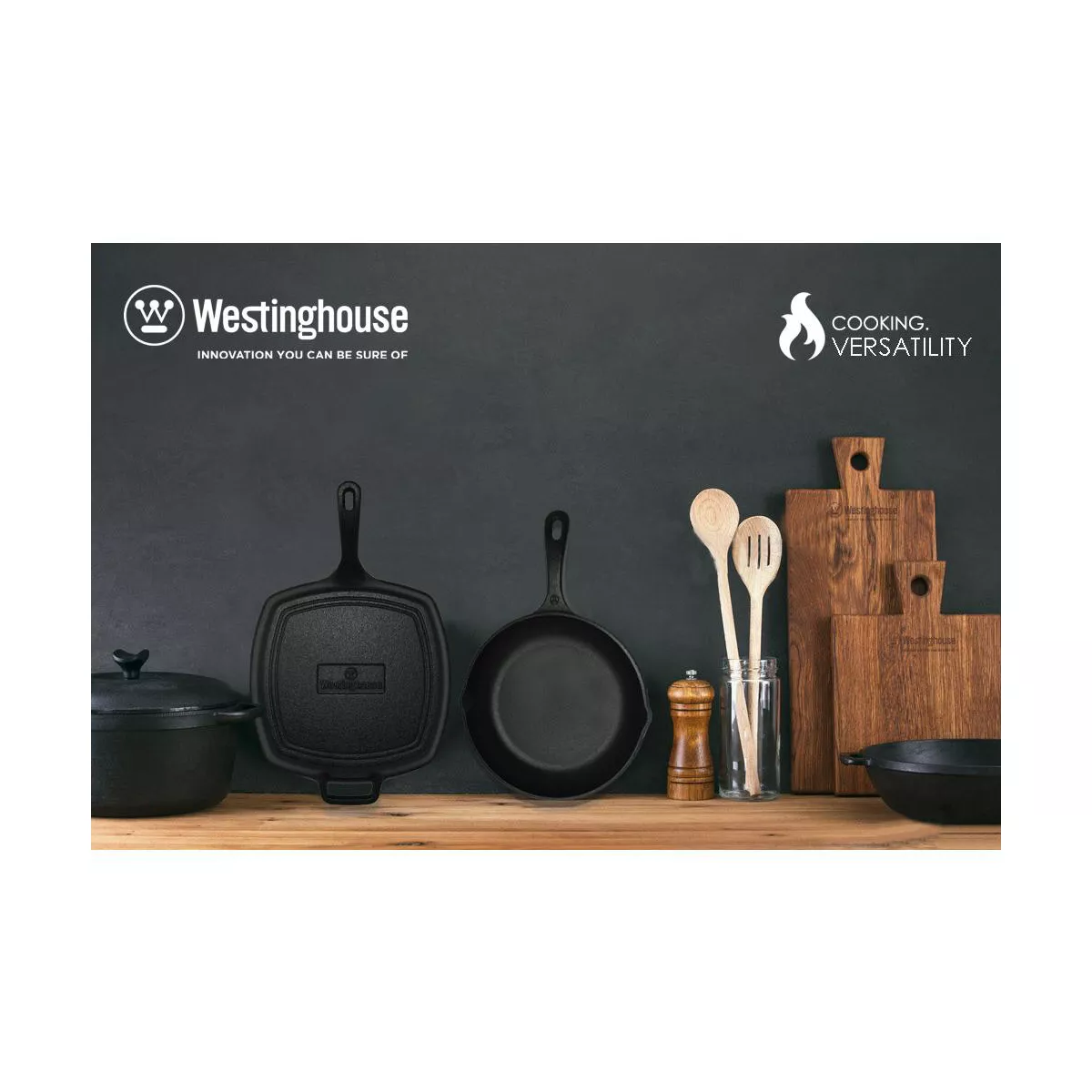 Westinghouse Cast Iron Seasoned Skillet, 15-Inch
