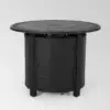 Boulder Outdoor Round Aluminum Fire Pit - Matte Black - Christopher Knight Home