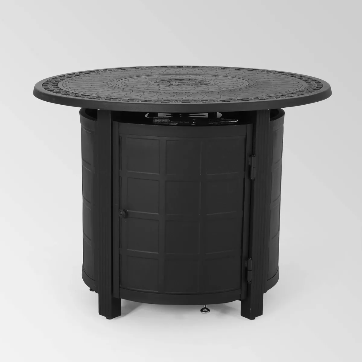 Boulder Outdoor Round Aluminum Fire Pit - Matte Black - Christopher Knight Home