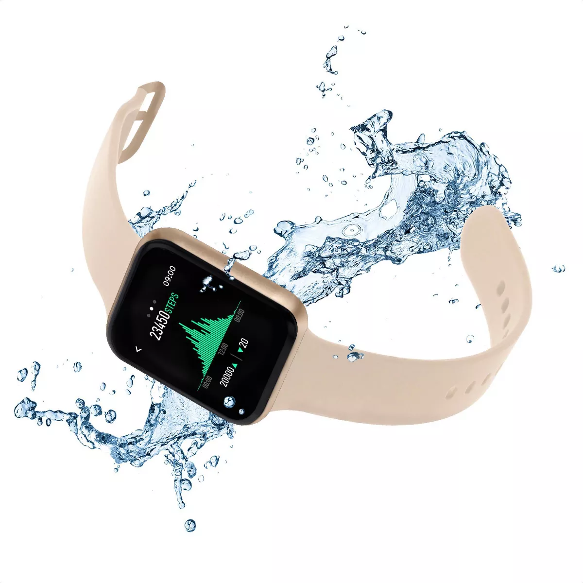 iTouch Air 3 Smartwatch - Gold Case with Beige Strap