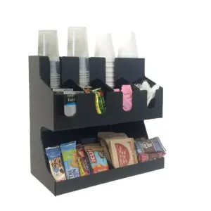 Mind Reader Coffee Condiment and Accessories Caddy Organizer, Black