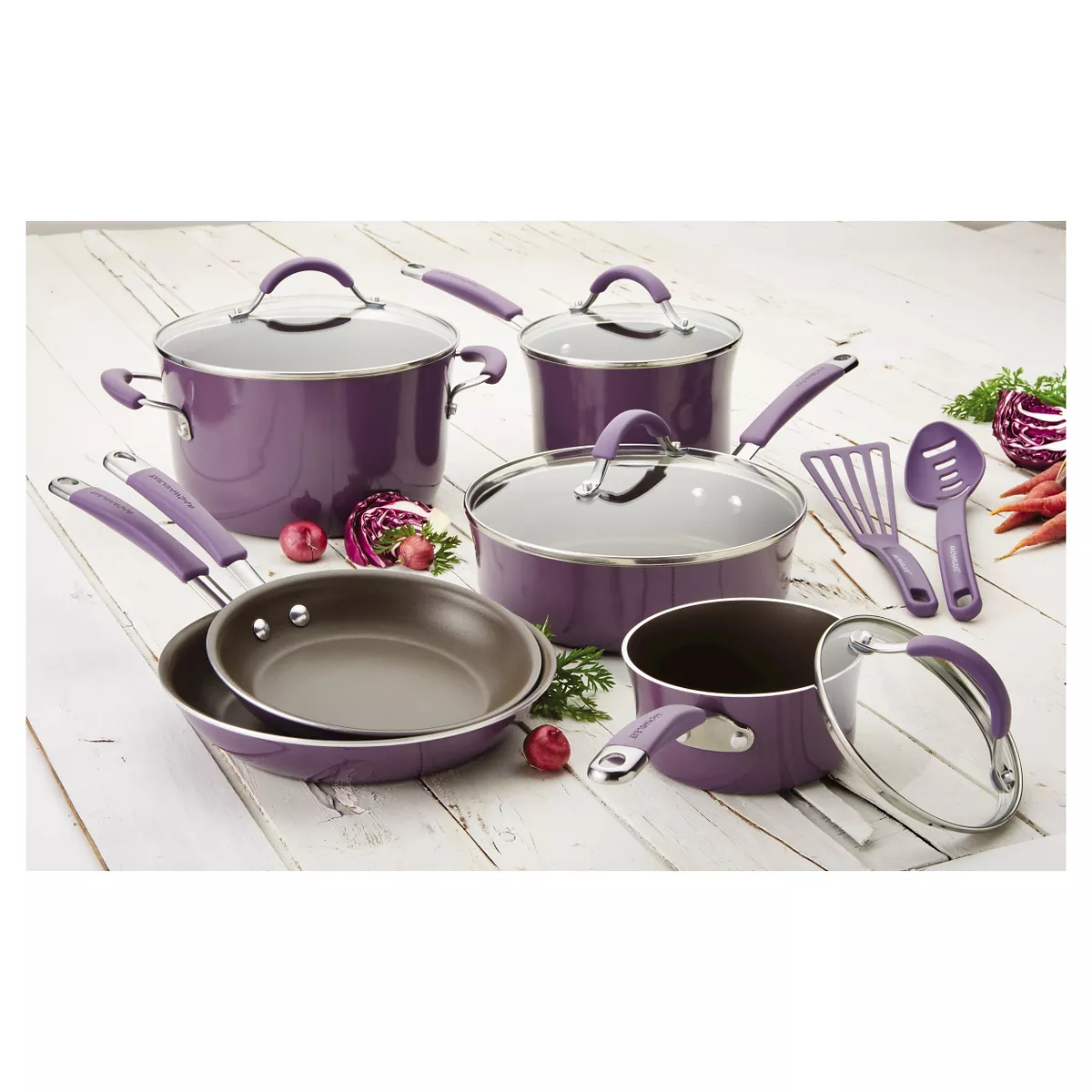 Rachael Ray 12 Piece Cookware Set - Purple