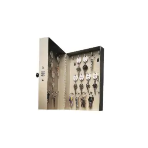 SteelMaster Hook-Style Key Cabinet 28-Key Steel Putty 7-3/4