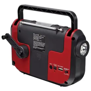 WeatherX WB/AM/FM Solar Charge Radio - Red (WR383R)