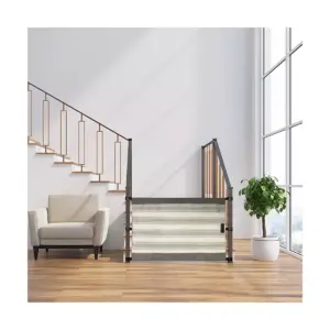 The Stair Barrier Portable Wide Banister to Banister Retractable Fabric Baby and Pet Safety Gate, 42 to 52 Inch, Hampton Natural